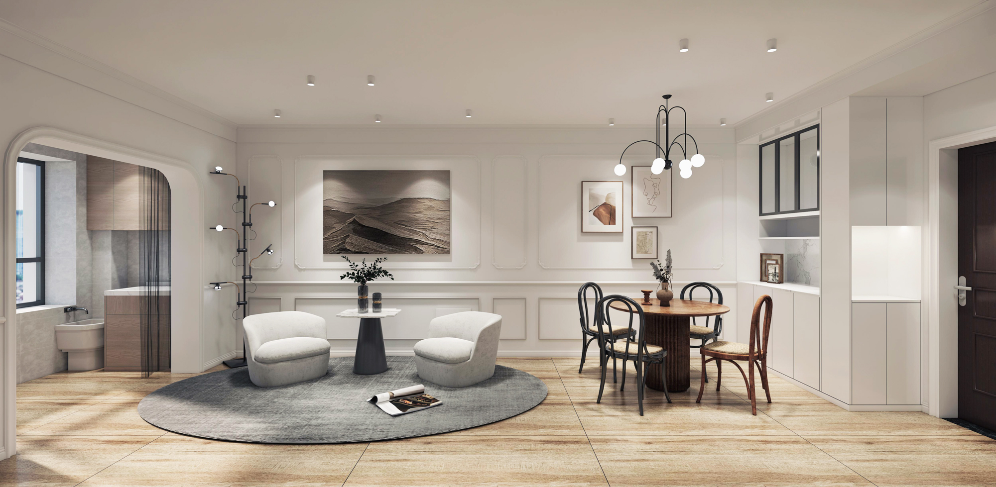 成舍設(shè)計(jì) | 8米長！87㎡小戶型也能擁有這么大的客廳？